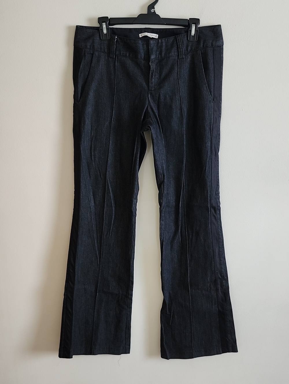 Nanette Lepore Black Low Rise Denim Jeans Y2k Wide Waist Band